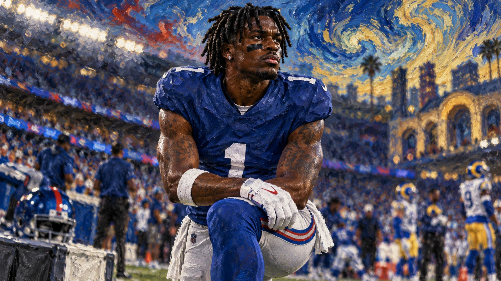 Malik Nabers preparing with the New York Giants before the Week 2 game against the Rams as he manages postgame soreness.