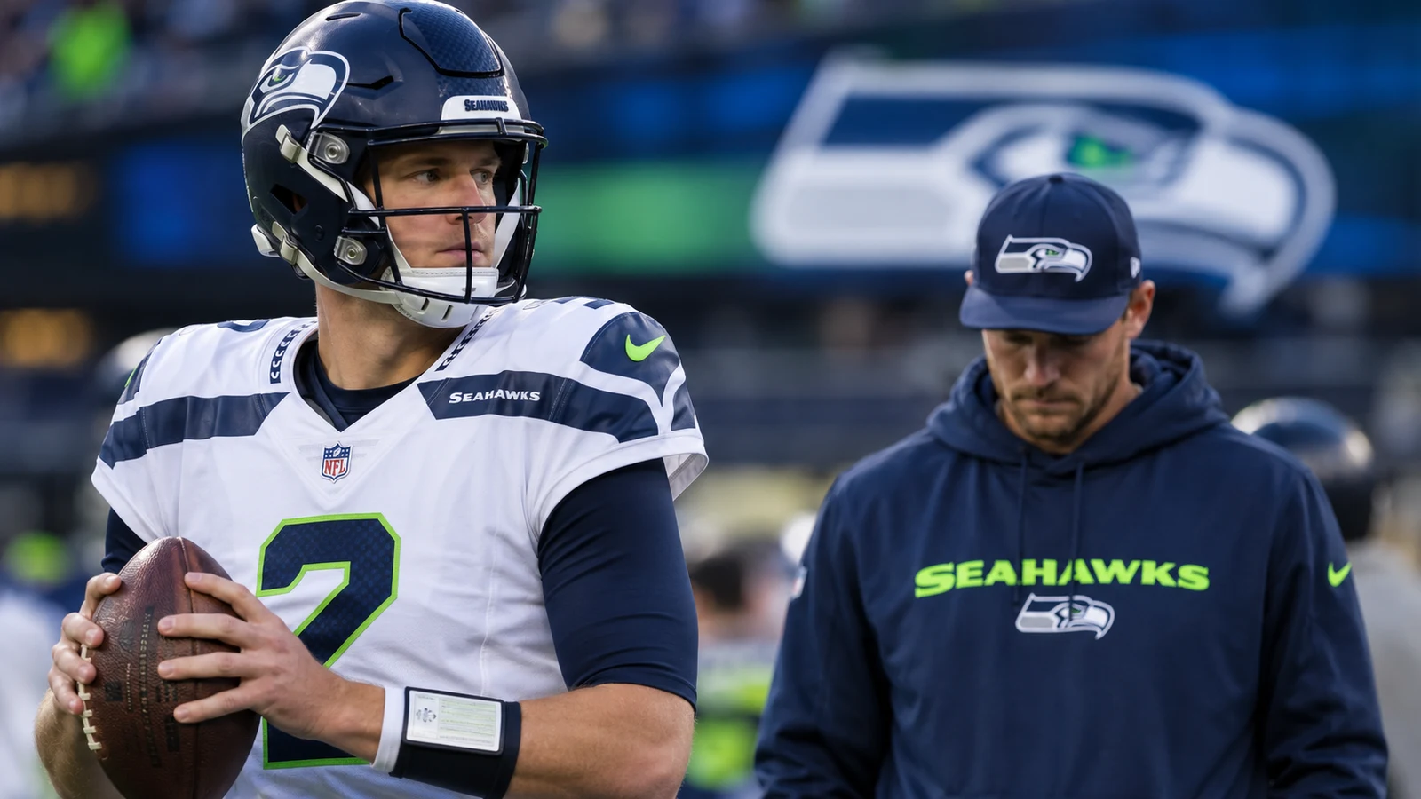 Seattle Seahawks quarterback prepares as Drew Lock takes over with Sam Darnold ruled out for Week 2.