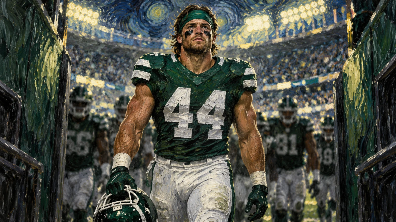 New York Jets linebacker Troy Reeder entering the field after being promoted to the 53-man roster amid linebacker injuries.